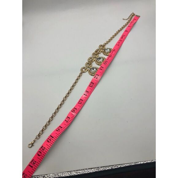 Statement Necklace Elegant Bling Gold Tone and Crystal Women’s Wedding Dinner - Picture 7 of 9